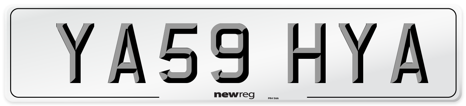 YA59 HYA Number Plate from New Reg